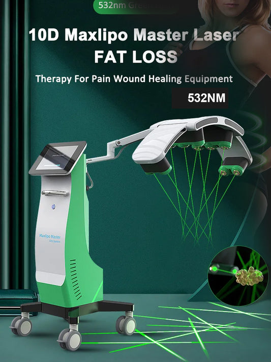 Aparat 10D Lipolaser 532nm, Rotating Green Laser Lights, Rotire 360Grade 10 DIODE Laser Reducere celulita Body Conturing , Tonifiere Remodelare 10DLIPO Maxlipo Shape W