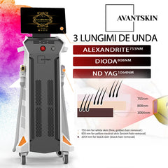Aparat Epilare Definitiva Laser Dioda 3Lungimi 755nm, 808nm, 1064nm Profesional 1600W Dioda Laser, 50mil Impulsuri Manipul Touch Screen