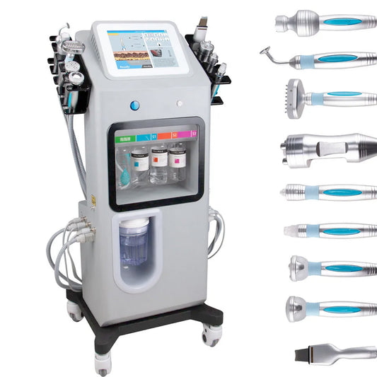 Aparat AQUAFacial 12in1 Oxigen Revive Hidroxigen RF Cooling Indepartare Puncte Negre, Hydra si Diamond Dermoabraziune, Curatare, Hidratare, Lifting Saloane, Indepartarea Acneei, Oxy Spray RF