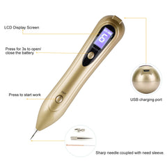 Aparat Plasma pen Indepartarea Petelor, Alunitelor, Pistruilor, Ecran LCD, Antiacnee 1 Mole Removal, Floral Gold