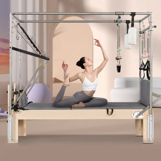 Copy of Pilates Reformer Structura Lemn Cadru Aluminiu Combinație de trapez complet Pilates Studio Combo Reformer Fitness Yoga Center P10