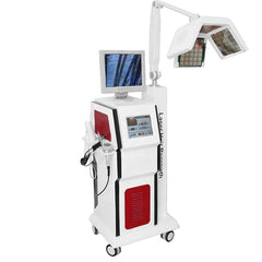 Aparat 5in1 Crestere a Parului, Laser Regenerare Capilara, 120 DIODE LASER 650nm Laser Hair Regrowth Led Light, Ecran tactil color LCD rotativ de 8 inchi, Terapie cu Laser de Nivel Scazut