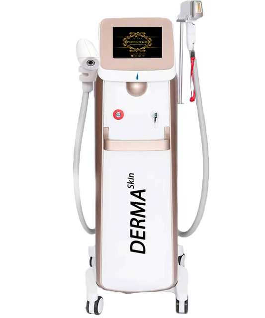 INCHIRIERE Aparat 2in1 DUO Epilare Definitiva Laser Dioda 3Lungimi 755NM, 808NM, 1064NM Profesional 1200W Dioda Laser, 50mil Impulsuri DERMASkin + ND YAG Laser Silver
