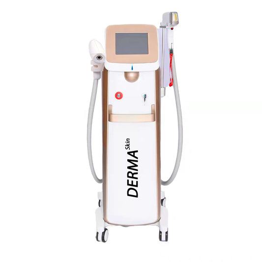 Aparat 2in1 DUO Epilare Definitiva Laser Dioda 3Lungimi 755NM, 808NM, 1064NM Profesional 1200W Dioda Laser, 50mil Impulsuri DERMASkin + ND YAG Laser Rose