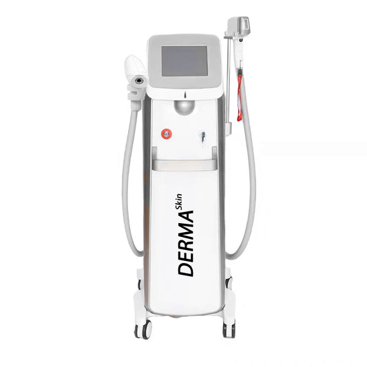 Aparat 2in1 DUO Epilare Definitiva Laser Dioda 3Lungimi 755NM, 808NM, 1064NM Profesional 1200W Dioda Laser, 50mil Impulsuri DERMASkin + ND YAG Laser Silver