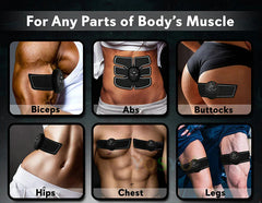 Aparat EMS Masaj Totulperfect, Tonifiere Abs Corp 8Pack, Electrostimulare musculara, Indepartare celulita, Slabire, Trainer Liftig Negru Power Battery