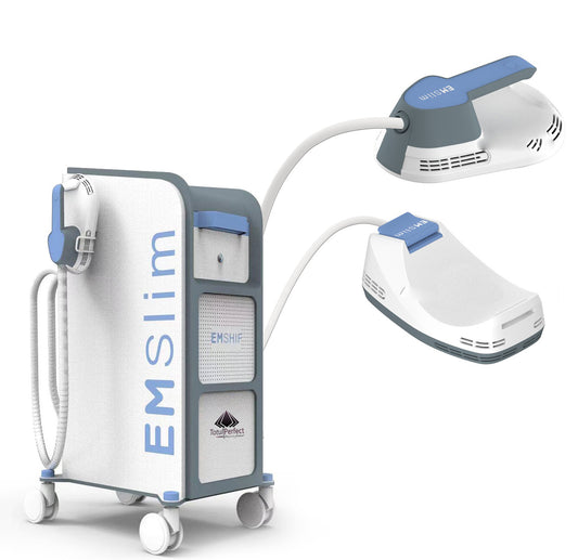 Aparat Electromagnetic Tesla EMS Sculpt HI-EMT si RF Remodelare corporala, Creare Masa Musculara, Tonifiere Abdomen, 2 Manipuli,Slabire intensiva, Body shaping EMS NEO2