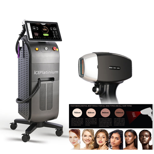 Aparat Epilare Definitiva Laser Dioda 4Lungimi 940, 755, 808, 1064nm Profesional 1200W Dioda Laser, 50mil Impulsuri PlatiniuMAX