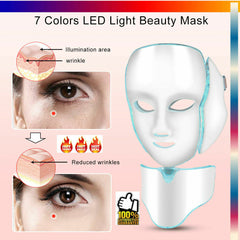 Masca Cosmetica Fototerapie Fata LED, Tratament Foton Rejuvenation, Anti-imbatranire, Indepartare Riduri fine, Lifting, Cearcane 7 Culori LED Facial SPA Mask Pro