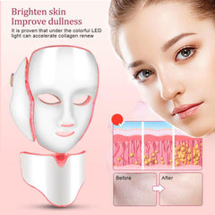 Masca Cosmetica Fototerapie Fata LED, Tratament Foton Rejuvenation, Anti-imbatranire, Indepartare Riduri fine, Lifting, Cearcane 7 Culori LED Facial SPA Mask Pro