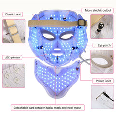 Masca Cosmetica Fototerapie Fata LED, Tratament Foton Rejuvenation, Anti-imbatranire, Indepartare Riduri fine, Lifting, Cearcane 7 Culori LED Facial SPA Mask Pro