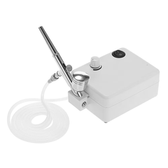 Kit Compresor Aer Airbrush + Pistol Manichiura, Make-up, Pictura corp, Tatuaj semipermanent, Ornare torturi, Alb TotulPerfect