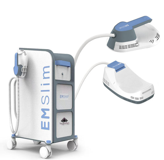 Aparat Electromagnetic Tesla EMS Sculpt HI-EMT si RF Remodelare corporala, Creare Masa Musculara, Tonifiere Abdomen, 4 Manipuli, Slabire intensiva, Body shaping EMS NEO4