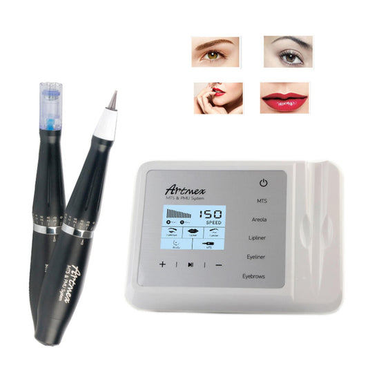 Aparat 2in1 Tatuaj Cosmetic si Micro ace Dr Pen, Micropigmentare Faciala Derma Pen, indepartare Cicatrici, acnee, Lifting, Artmex V9