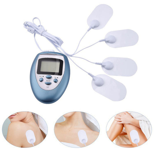 Aparat EMS Electrostimulare 4 Pads, Slabire corp, Stimulare musculara, Tonifiere Muschi, Baterii, Masaj Cervical Bluetone