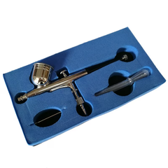 Kit Compresor Aer Airbrush + Pistol Manichiura, Make-up, Pictura corp, Tatuaj semipermanent, Ornare torturi, Alb TotulPerfect