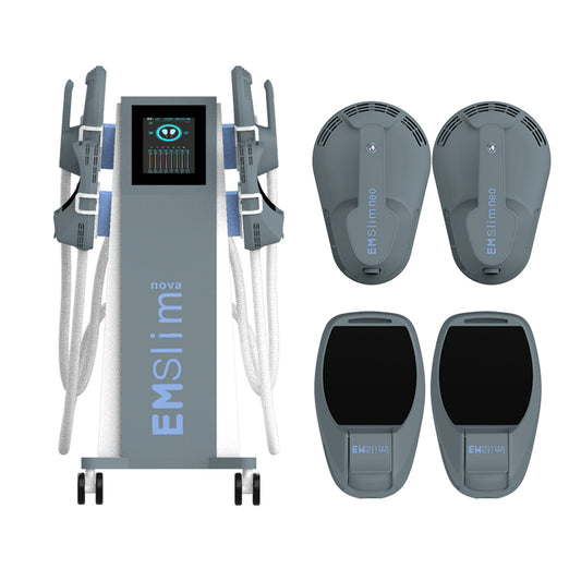 Aparat Sculptor Muscular Tesla EMS Sculpt HI-EMT + RF Remodelare corporala, Creare Masa Musculara, Tonifiere Abdomen, 4 Manipuli, Slabire intensiva NEO4