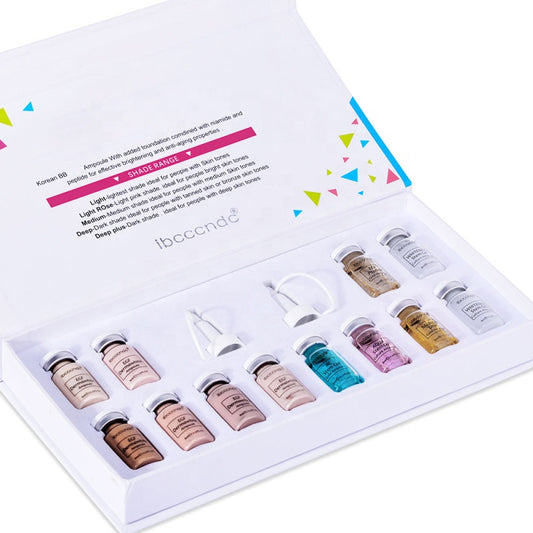 Set 12 Fiole Tratament Facial BB-Glow Meso Serum MakeUp Dermawhite Foundation si White BB-Cream Microneedeling Dr.Pen