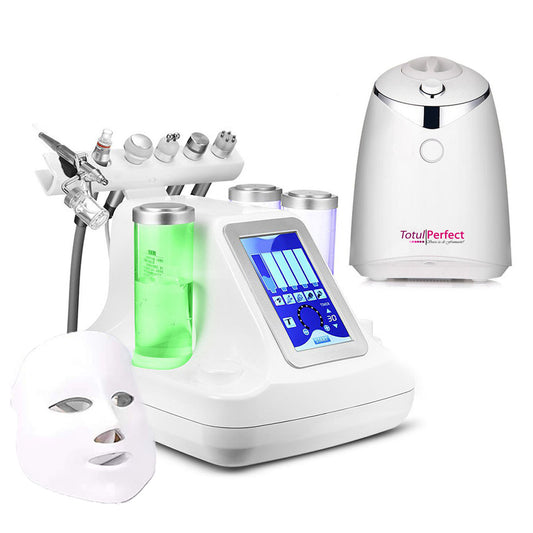 Aparat Cosmetic 7in1 Jet Hidroxigen Micro Bule Indepartare Puncte Negre, Dermoabraziune, Curatare, Hidratantare, Lifting Saloane, Indepartarea Acneei, Ultrasunete, RF + Aparat Preparare Masti Fructe