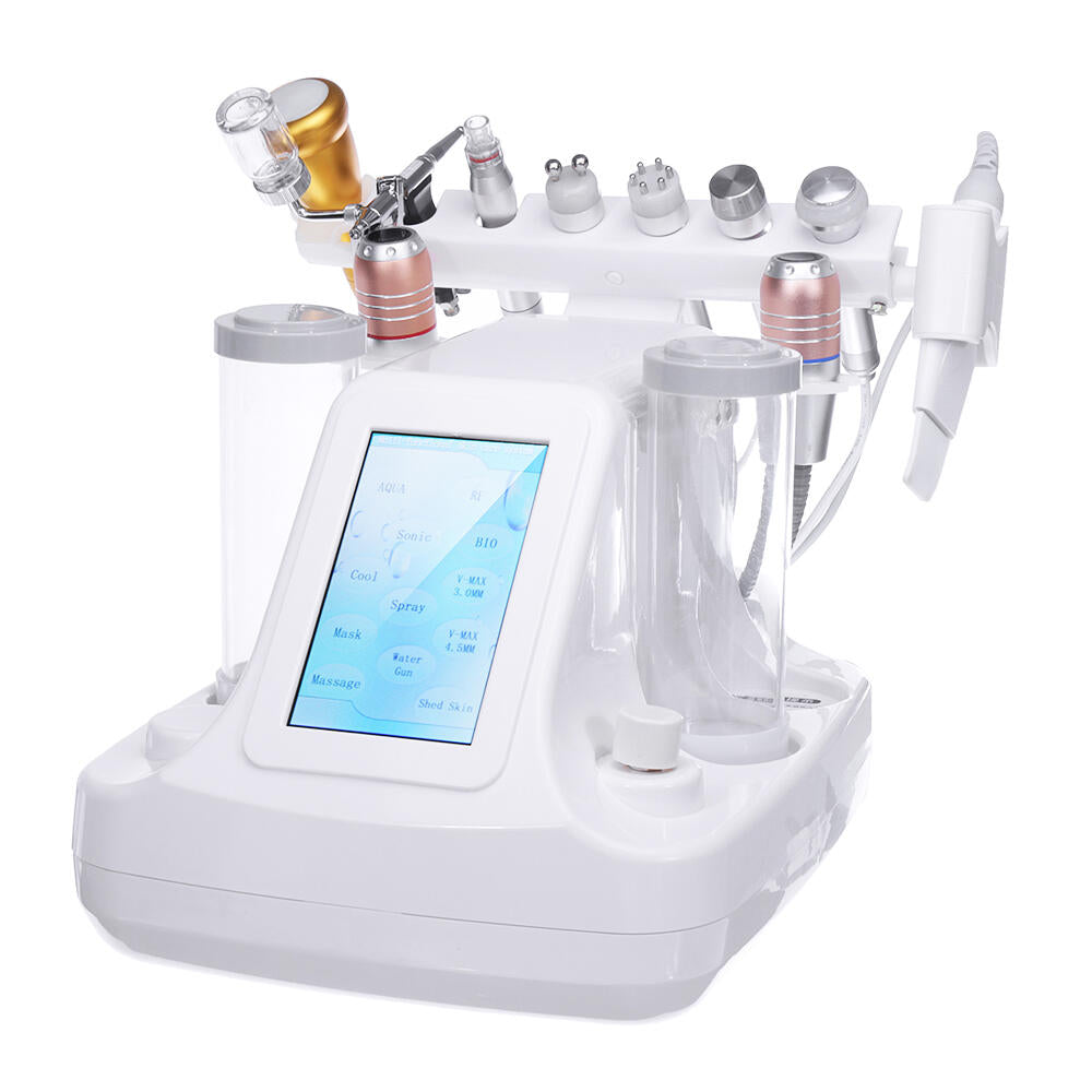 Combina Fcaiala 12in1 Jet Hidroxigen Hydradermabraziune Totulperfect Indepartare Puncte Negre, Dermoabraziunea,  Curatare, Hidratantare, Lifting Saloane, Indepartarea Acneei, Ultrasunete, RF