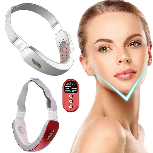 Aparat Inteligent de Ridicare a Fetei si indepartarea barbiei Duble cu Vibratii in Infrarosu EMS V centura de lifting facial, 8 Tipuri de Masaj cu Microcurenta Dubla pentru Reducerea Barbiei, Anti-umflare, lifting facial