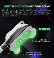 Aparat Criolipoliza 360 Profesional CryoTerapie, Lipolaser Profesional Indepartare Celulita, Aparat de Slabit Criolipoliza, Pierdere in Greutate, Anti Celulita, Detox Body Spa Cold, All in One