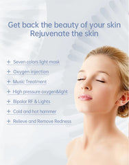 Aparat AQUAFacial 12in1 Oxigen Revive Hidroxigen RF Cooling Indepartare Puncte Negre, Hydra si Diamond Dermoabraziune, Curatare, Hidratare, Lifting Saloane, Indepartarea Acneei, Oxy Spray RF