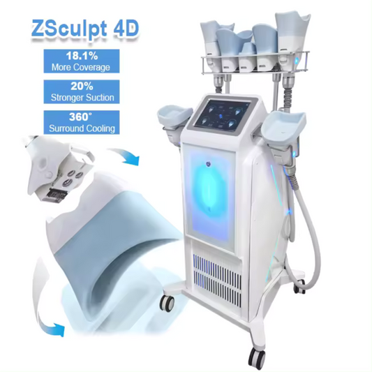 Aparat Profesional Criolipoliza-Mașină de slăbit Clatuu Alpha 7 cu manere Zsculpt 4D Criolipolisis, liposucție prin înghețare a grăsimilor, Cryolipolysis 360 și subțiere