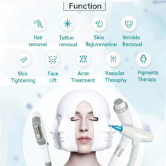 Aparat Cosmetic 4in1 Epilare Definitiva TotulPerfect Profesional IPL SHR OPT RF Laser, ND YAG Indepartare Tatuaje, Rejuvenare Faciala, Tratament Antiacnee Salon HA-AW031