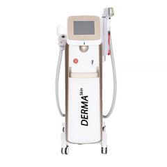 Aparat 2in1 DUO Epilare Definitiva Laser Dioda 3Lungimi 755NM, 808NM, 1064NM Profesional 1200W Dioda Laser, 50mil Impulsuri DERMASkin + ND YAG Laser Silver