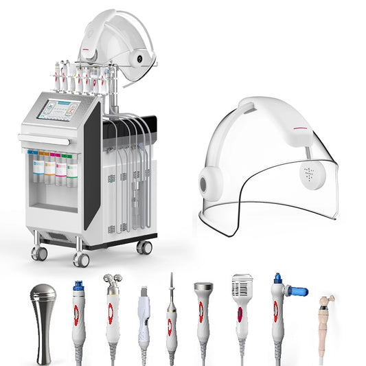 Aparat Profesional 10in1 Hidradermabraziune, Ciocan Rece, Oxigen Jet Peeling, Ultrasunete, Curatare, Hidratantare,  Indepartarea Acneei, Spatula Space Oxigen