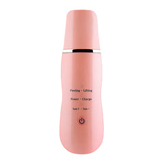 Aparat Skin Scrubber, Peeling Exfoliator Facial cu Ultrasunete, Multi-Functional Face Lifting Beauty Machine, Peach, TotulPerfect Cosmetic