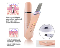 Aparat Skin Scrubber, Peeling Exfoliator Facial cu Ultrasunete, Multi-Functional Face Lifting Beauty Machine, Peach, TotulPerfect Cosmetic