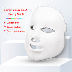 Masca Cosmetica Faciala LED Cosmetica Tratament Foton Rejuvenation, Anti-imbatranire, Riduri fine, Pungi, 7 Culori LED