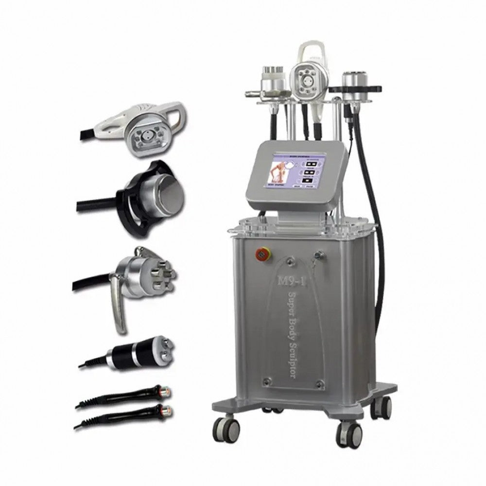 Aparat Anticelulitic Vacuum Pierdere in Greutate, 50k Cavitatie, 280kpa Vacumm For Body Shaping, Corp Tripolar RF, Bipolar RF Face, Bio Light Head for Eyes Beauty