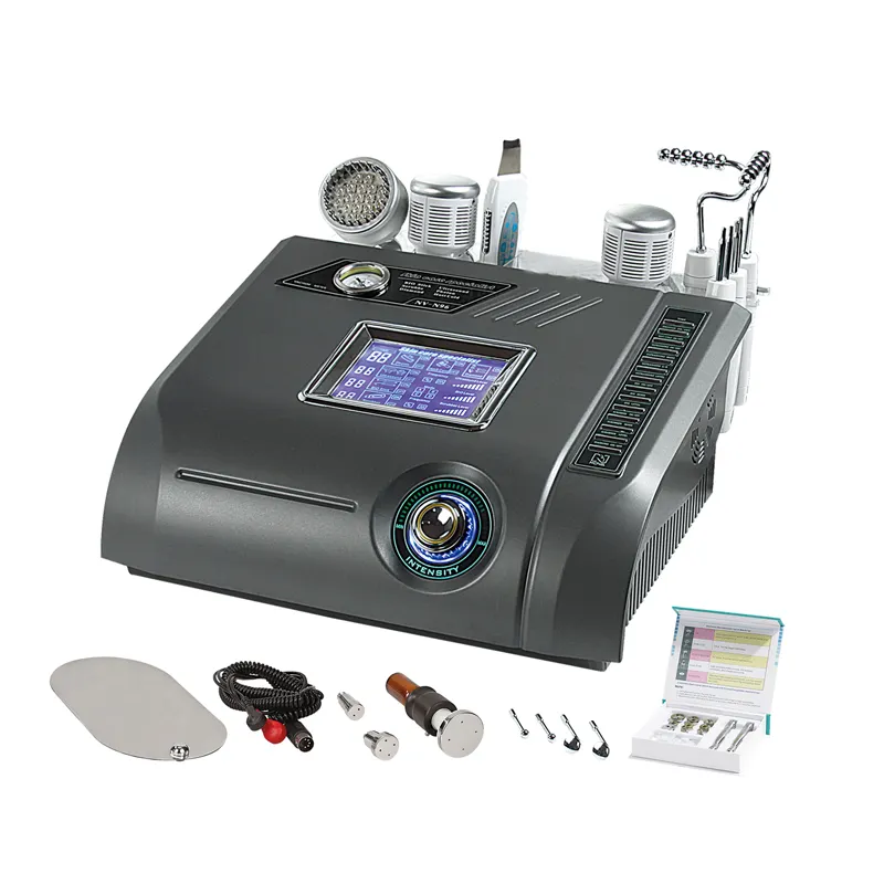 Aparat de dermoabraziune 6in 1, cu diamante cu mezoterapie, fara ac, Echipament de frumusete multifunctional, Scruber, Terapia cu fotoni, Lifting facial BIO, Ciocan rece și  fierbinte