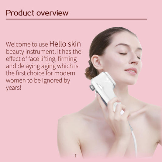 Aparat Ultrasunete Mini HIFU Lifting Facial, Indepartarea Ridurilor, Intinerirea pielii - Energie cu ultrasunete concentrata la intensitate ridicata Hello Skin Black