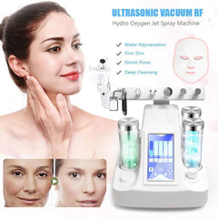 Aparat 8in1 Jet Hidroxigen Hydradermabraziune Indepartare Puncte Negre, Dermoabraziune, Curatare, Hidratantare, Lifting Saloane, Indepartarea Acneei, Ultrasunete, RF Totulperfect
