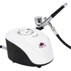 Aparat Mini Airbrush Tratamente Faciale, Kit cu Compresor si Pistol Nutritionare Ten, Lifting si Ingrijire, 25 PSI,  Pistol Machiaj