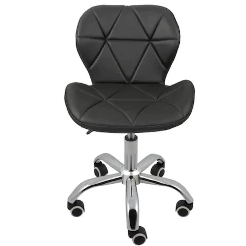 Scaun hidraulic Rotativ cu Spatar Cosmetic Reglabil Salon Infrumusetare Piele Ecologica Negru inaltime reglabila intre 39-51 cm, dimensiuni 90x45cm M2